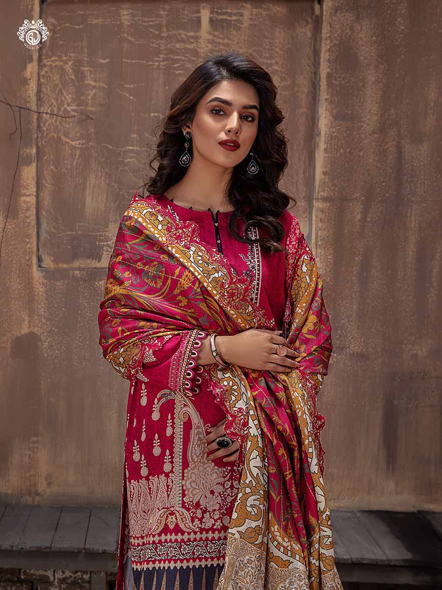 GullJee 3 PC UNSTITCHED (SHIRT TROUSER & DUPATTA)