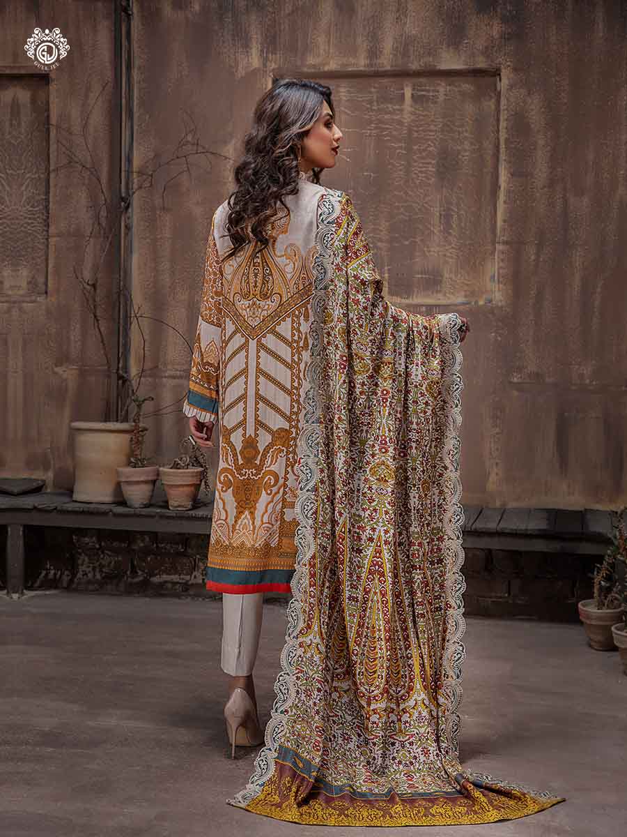 GullJee 3 PC UNSTITCHED (SHIRT TROUSER & DUPATTA)