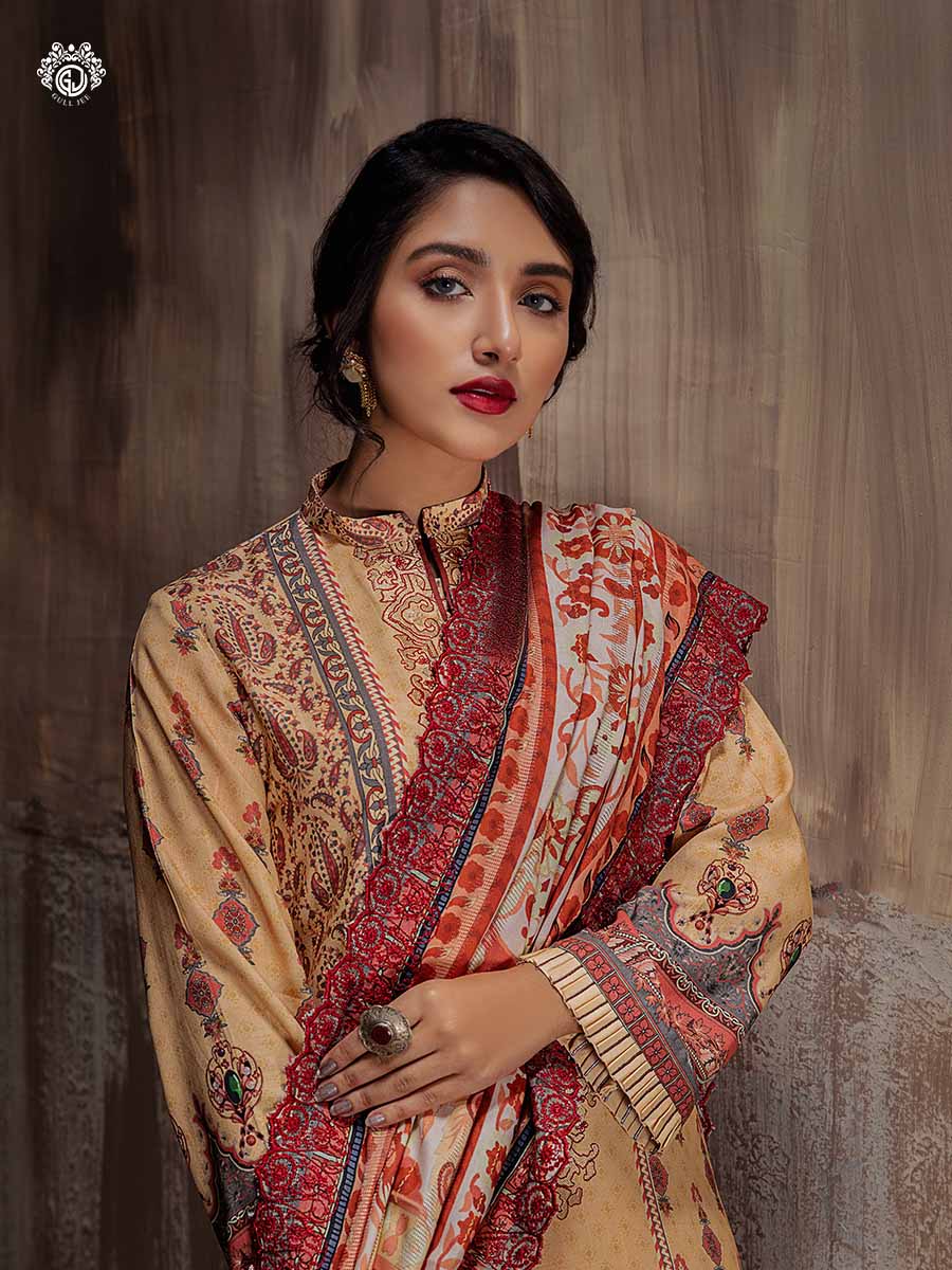 GullJee 3 PC UNSTITCHED (SHIRT TROUSER & DUPATTA)