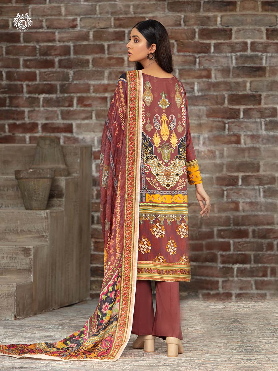 GullJee 3 PC UNSTITCHED (SHIRT TROUSER & DUPATTA)