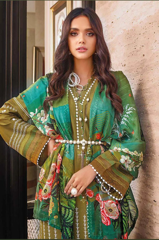 Gul Ahmed 3PC Tissue Silk Dupatta With Unstitched Lawn Suit