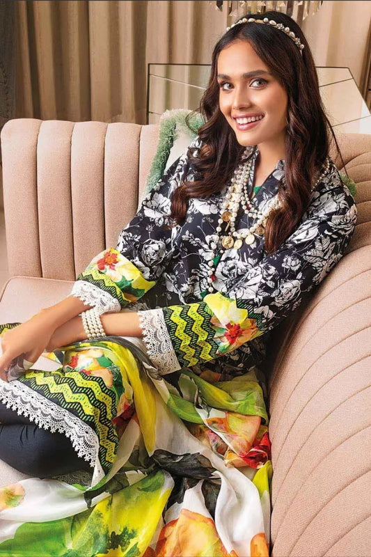 Gul Ahmed 3PC Tissue Silk Dupatta With Unstitched Lawn Suit