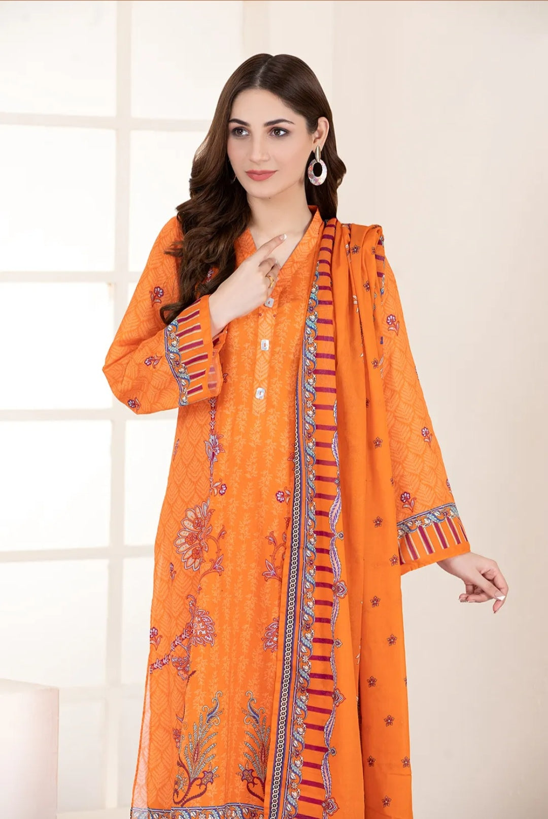 Gul Ahmed 3PC Unstitched Printed Lawn Suit