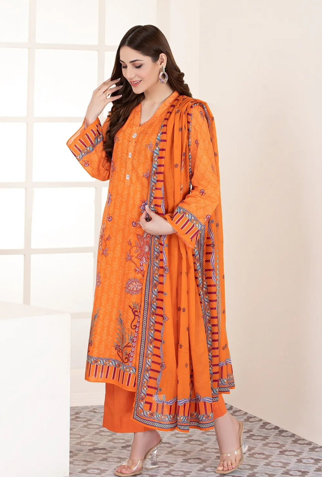 Gul Ahmed 3PC Unstitched Printed Lawn Suit