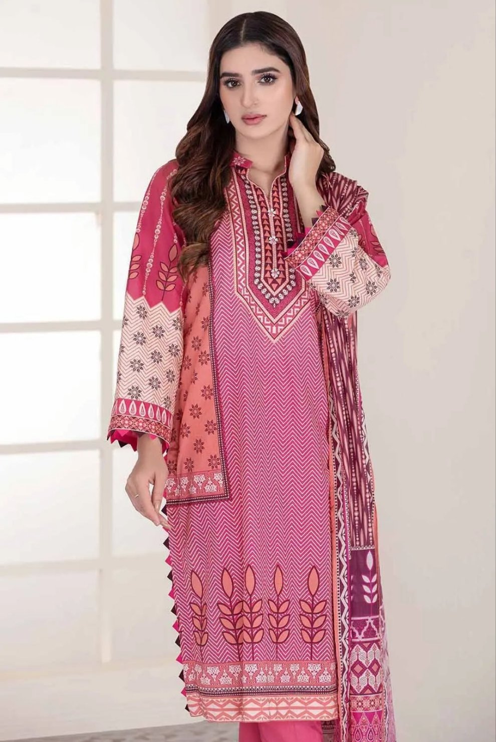 Gul Ahmed 3PC Unstitched Printed Lawn Suit