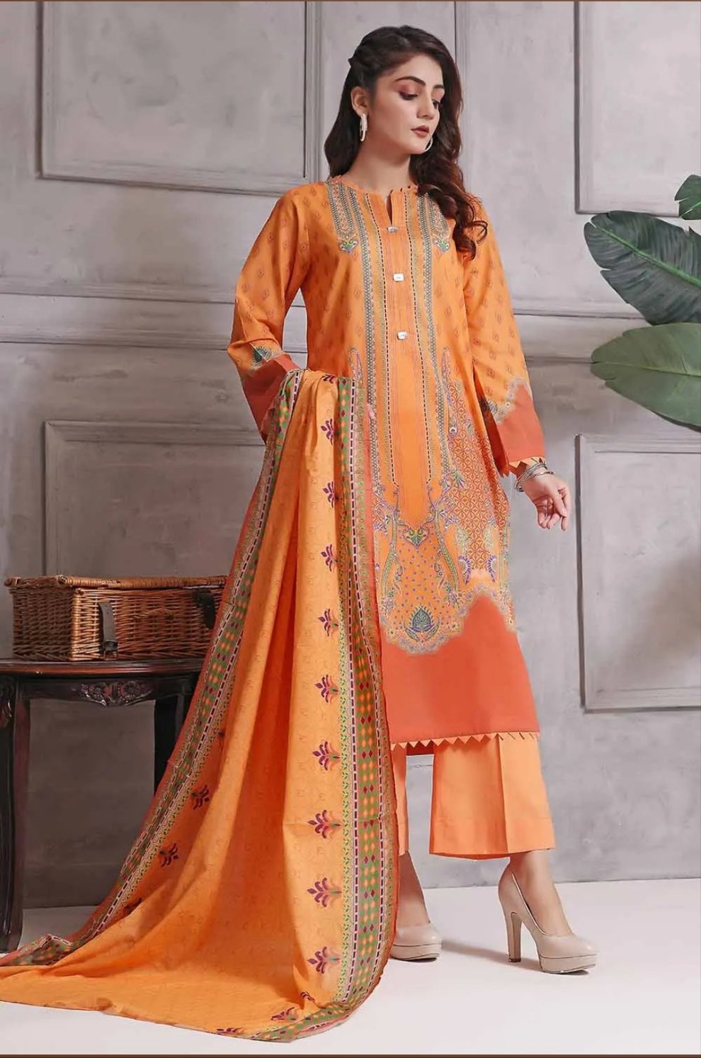 Gul Ahmed 3PC Unstitched Printed Lawn Suit