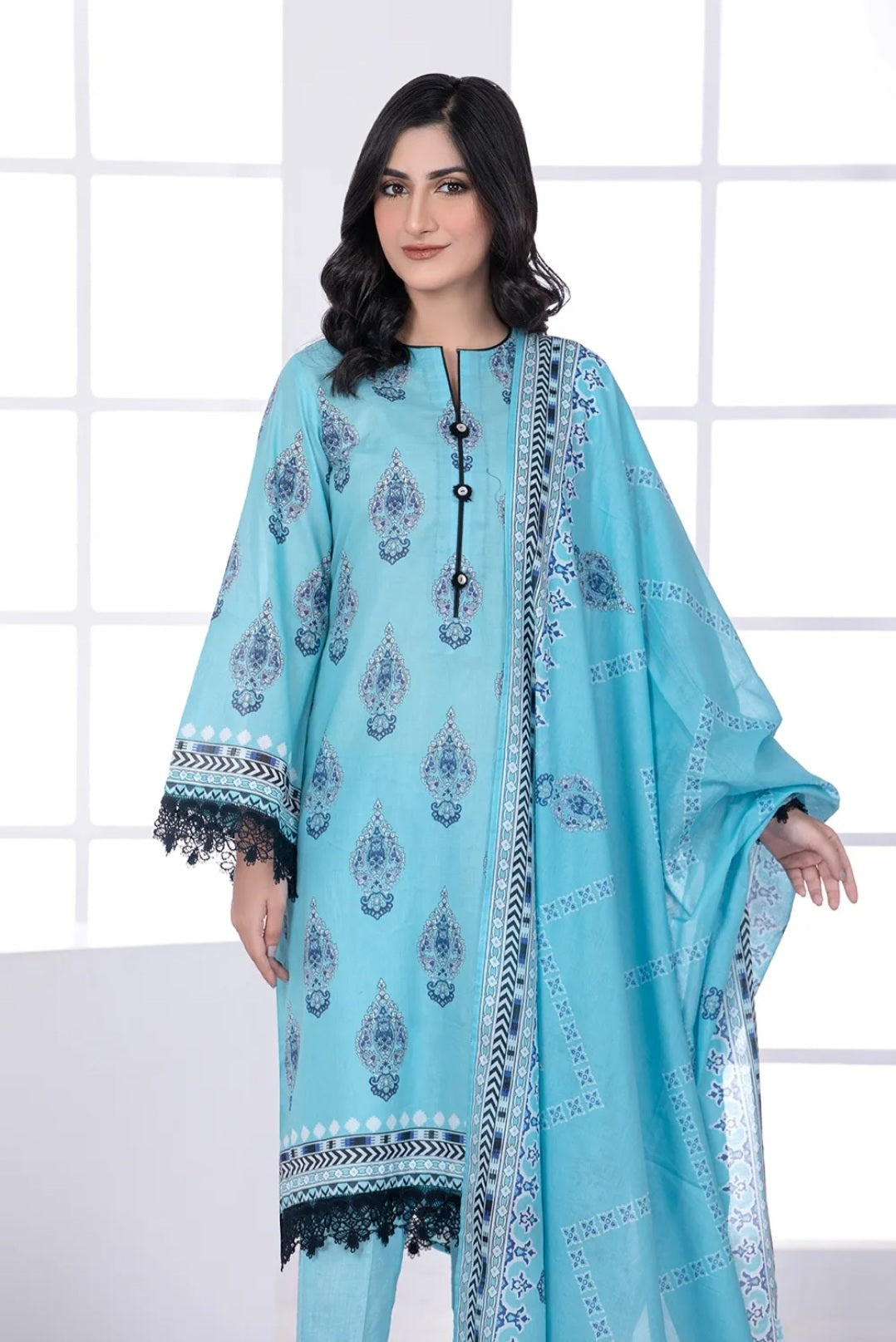 Gul Ahmed 3PC Unstitched Printed Lawn Suit