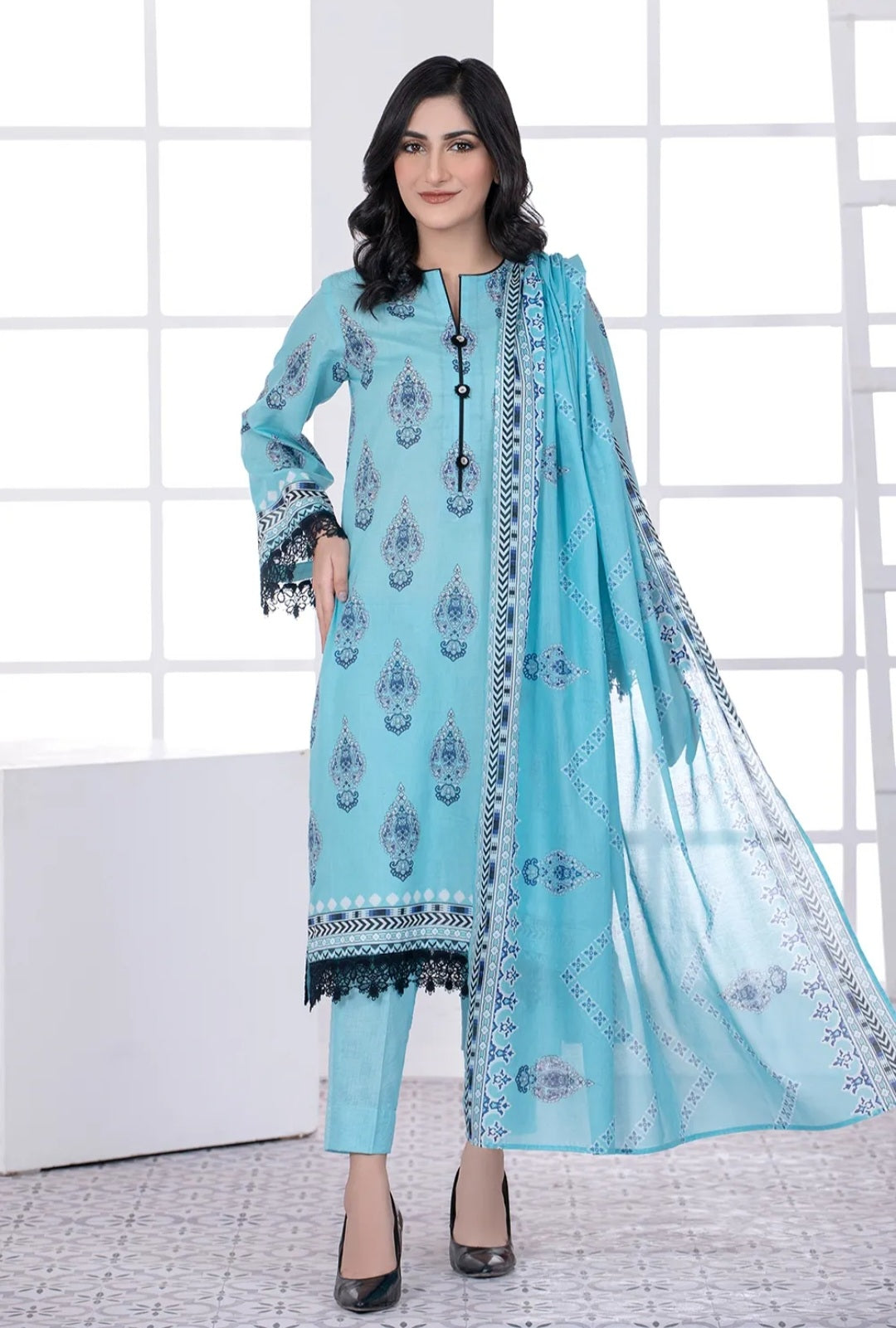 Gul Ahmed 3PC Unstitched Printed Lawn Suit