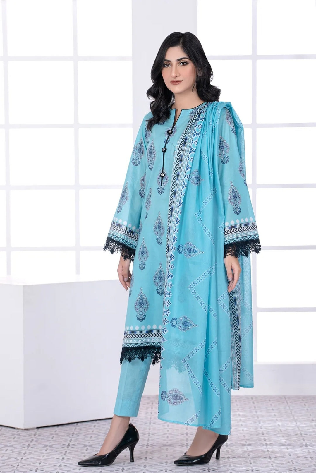 Gul Ahmed 3PC Unstitched Printed Lawn Suit