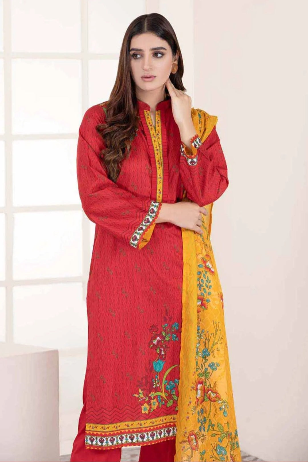 Gul Ahmed 3PC Unstitched Digital Printed Lawn Suit