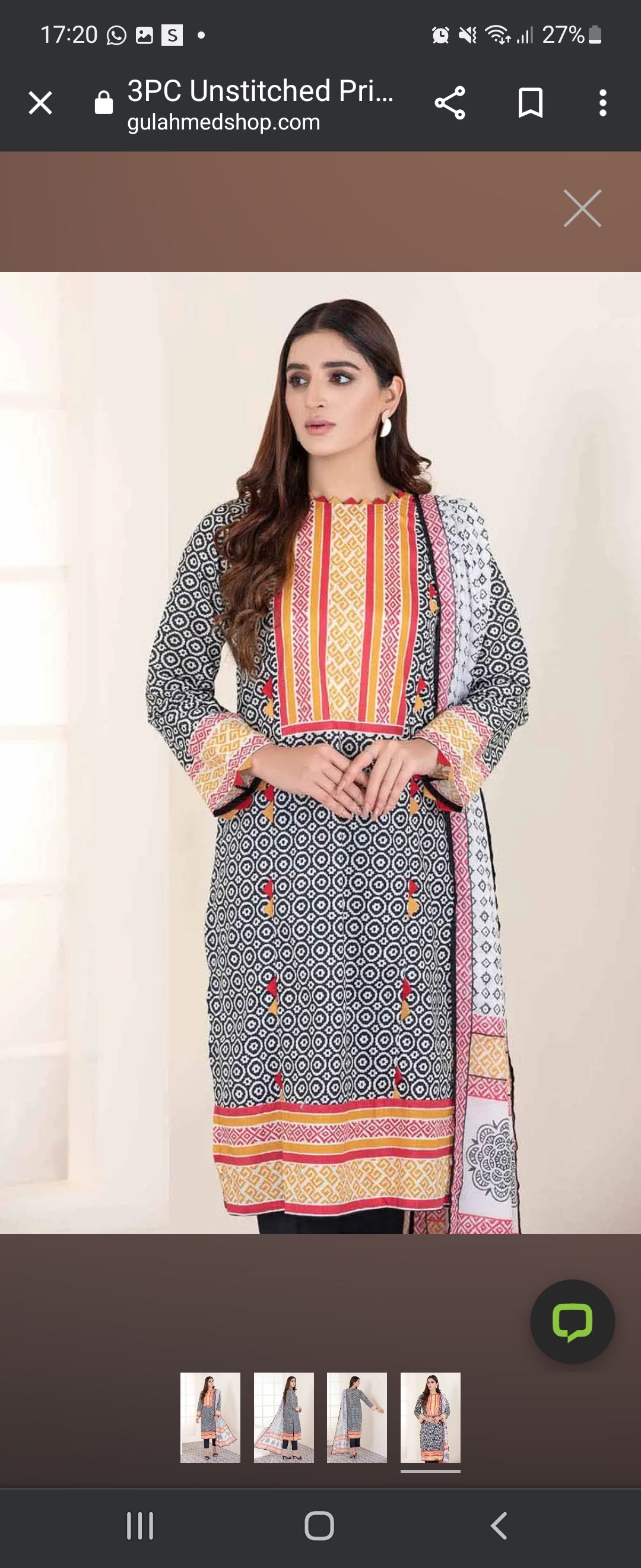 GUL AHMED 3PC Unstitched Printed Lawn Suit