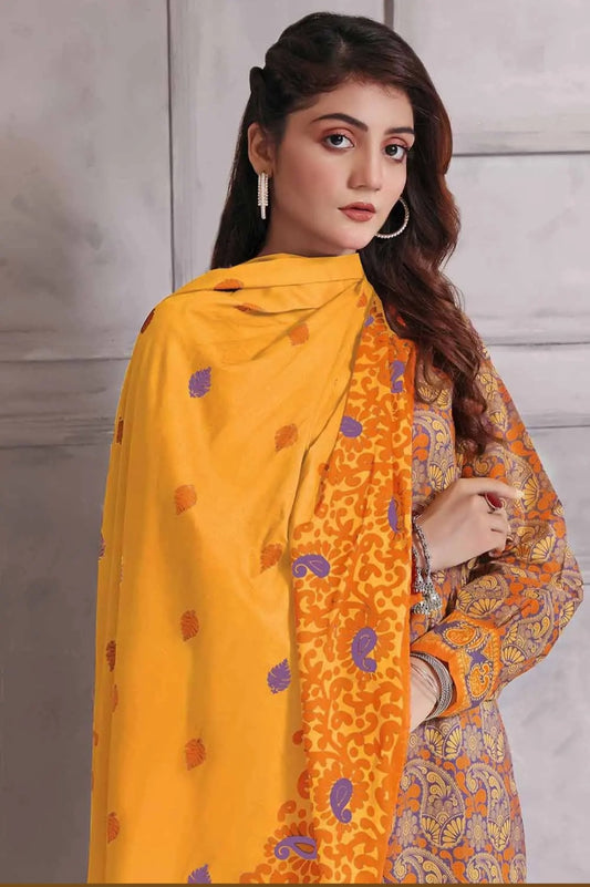 Gul Ahmed 3PC Unstitched Printed Lawn Suit