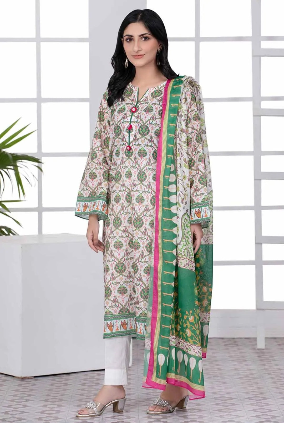 Gul Ahmed 3PC Unstitched Printed Lawn Suit