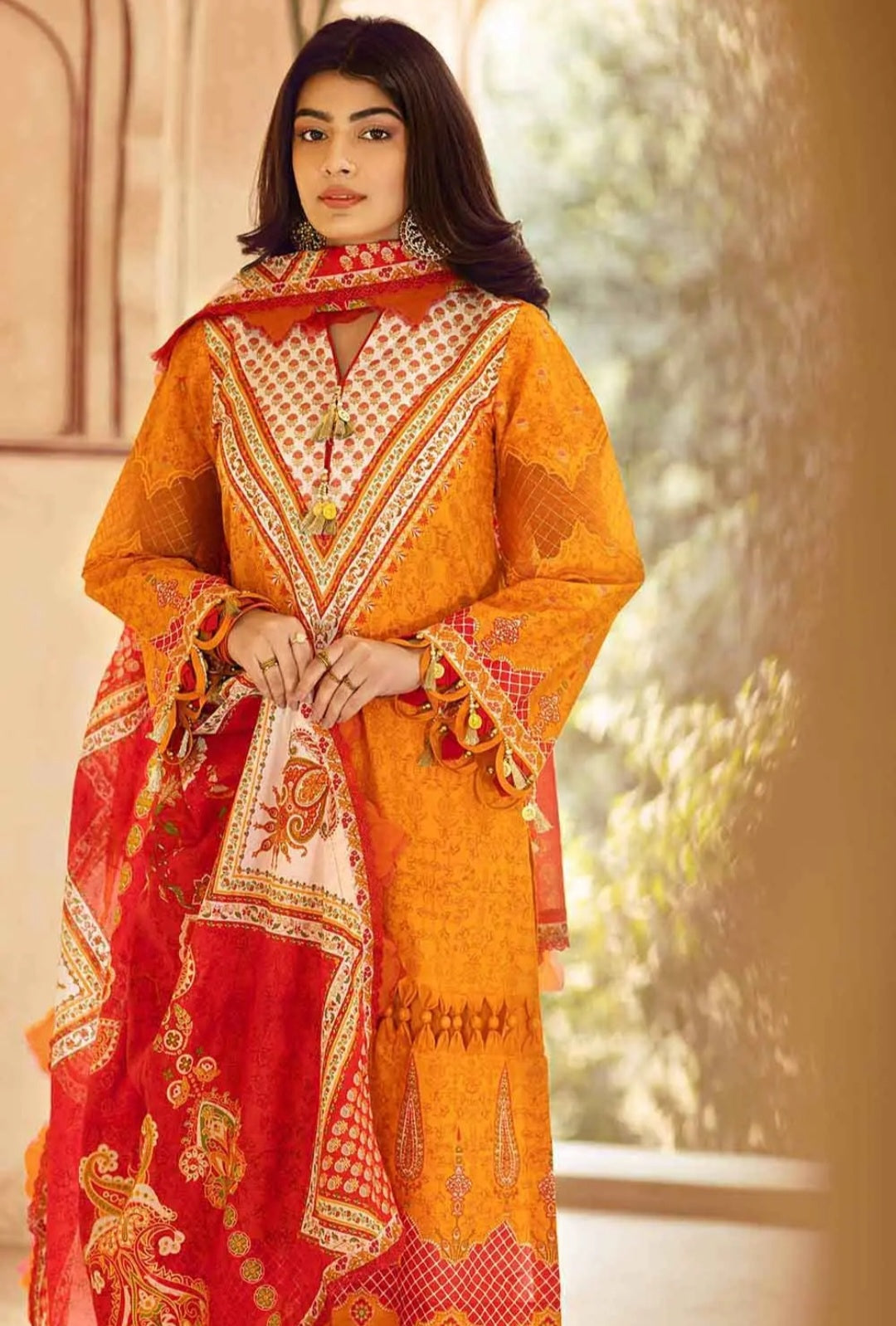 Gul Ahmed 3PC Gold Printed Lawn Unstitched