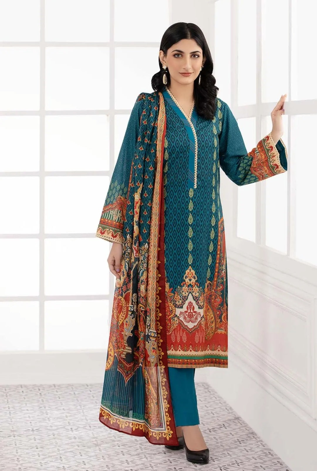 Gul Ahmed 3PC Unstitched Printed Lawn Suit