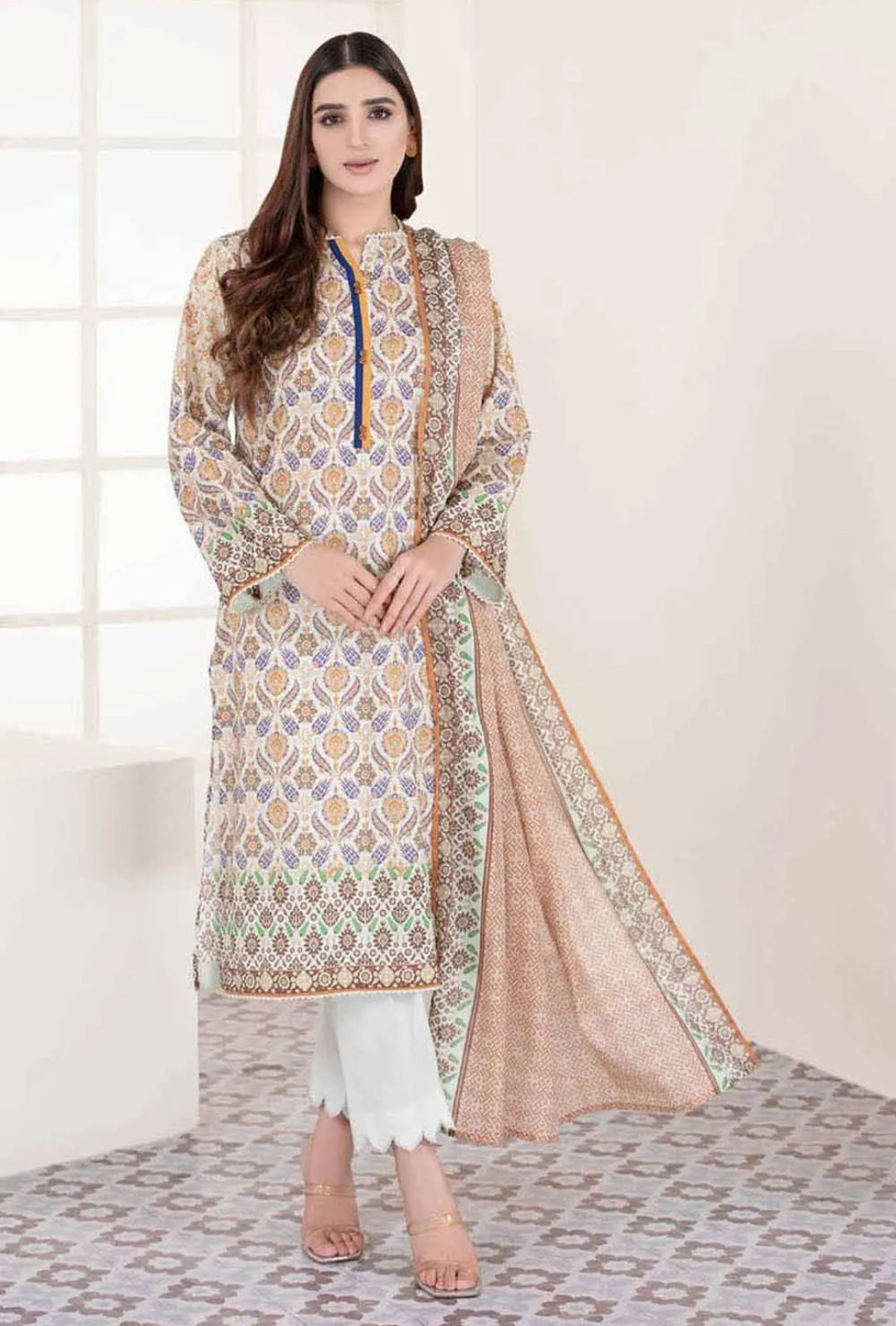 Gul Ahmed 3PC Unstitched Printed Lawn Suit