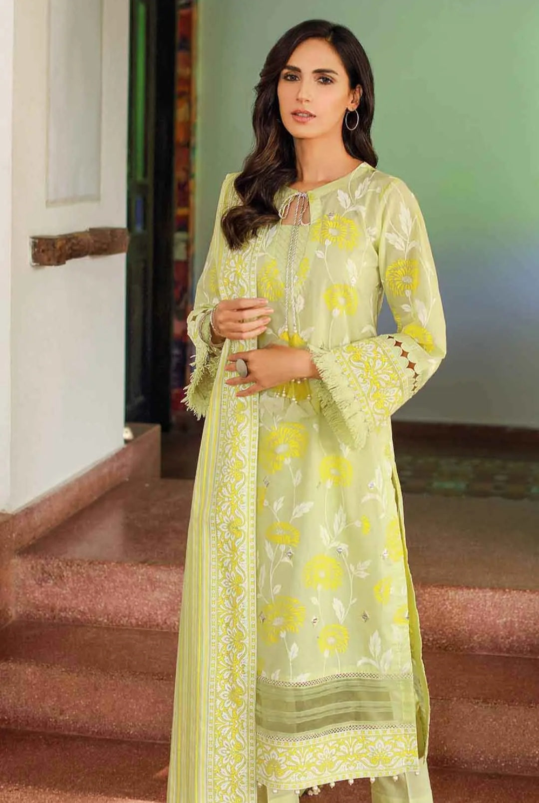 Gul Ahmed 3PC Lacquer Printed Embroidered Unstitched Lawn Suit