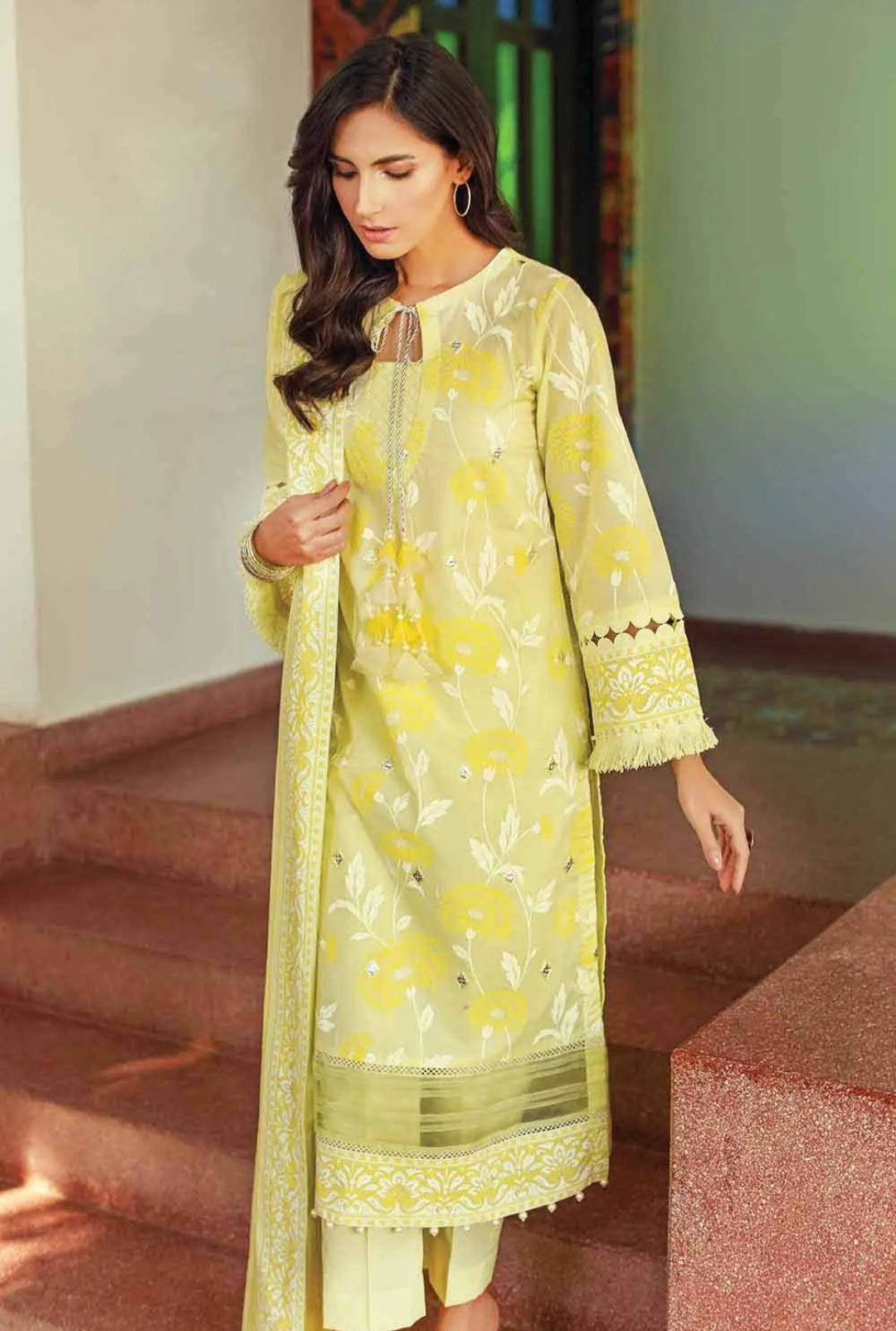 Gul Ahmed 3PC Lacquer Printed Embroidered Unstitched Lawn Suit