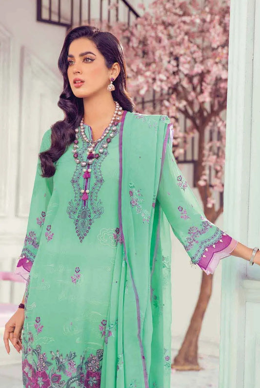 GUL AHMED 3PC Swiss Voile Unstitched Embroidered Suit