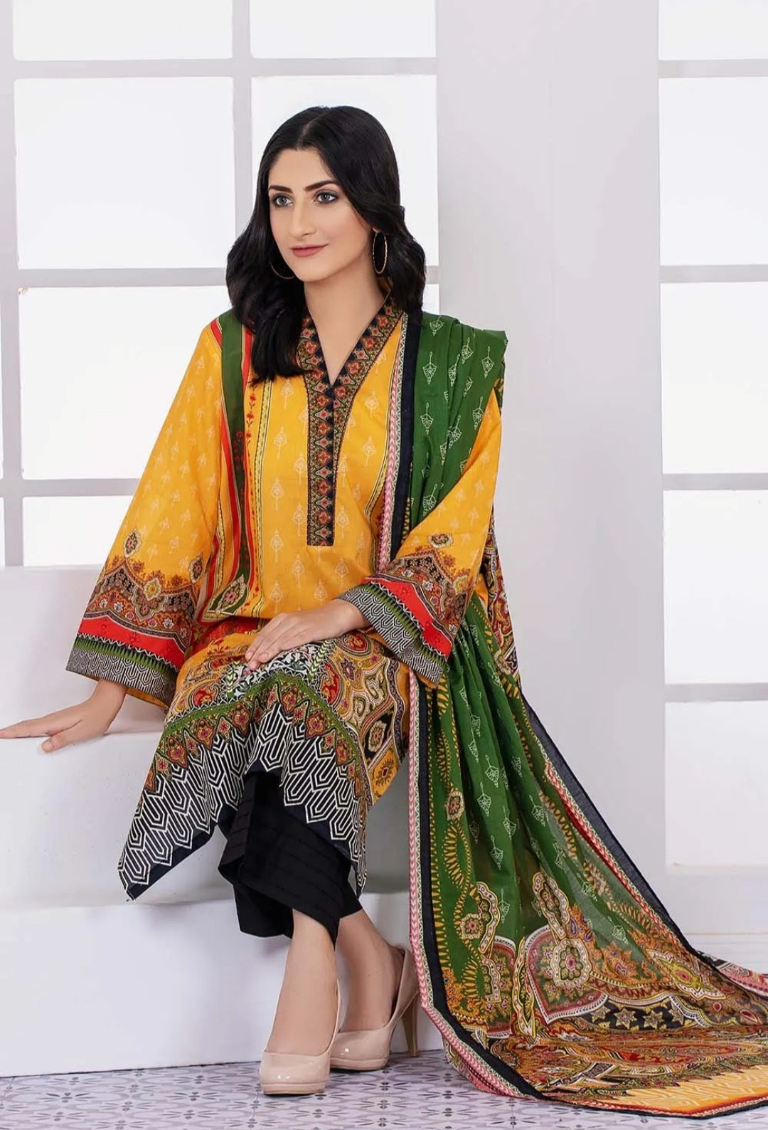 GUL AHMED 3PC Unstitched Printed Lawn Suit