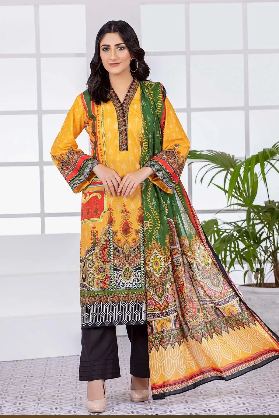 GUL AHMED 3PC Unstitched Printed Lawn Suit