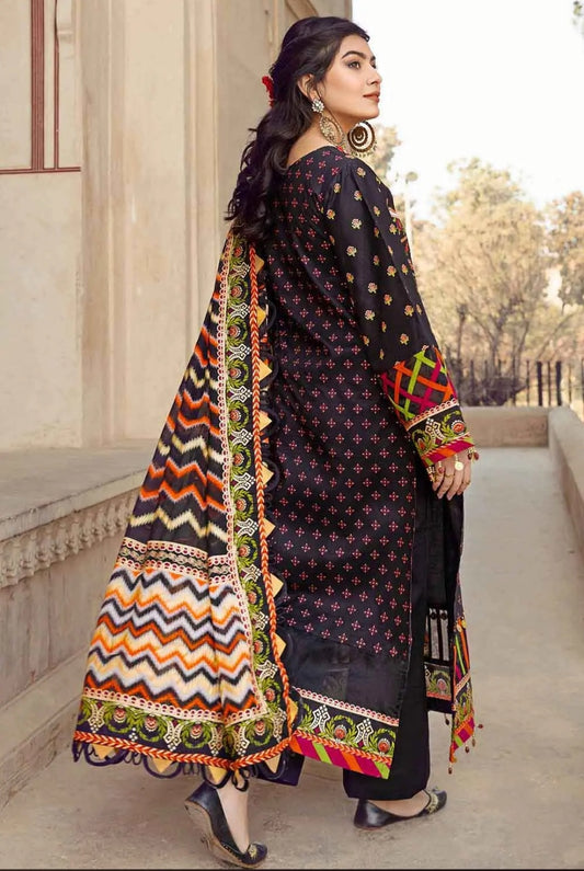 GUL AHMED 3PC Gold Printed Lawn Unstitched Suit