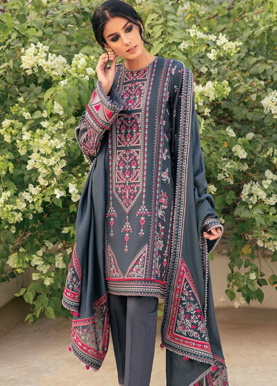 Dastaan By Jazmin Embroidered Khaddar Suits Unstitched 3 Piece JZ21D 09 - Winter Collection