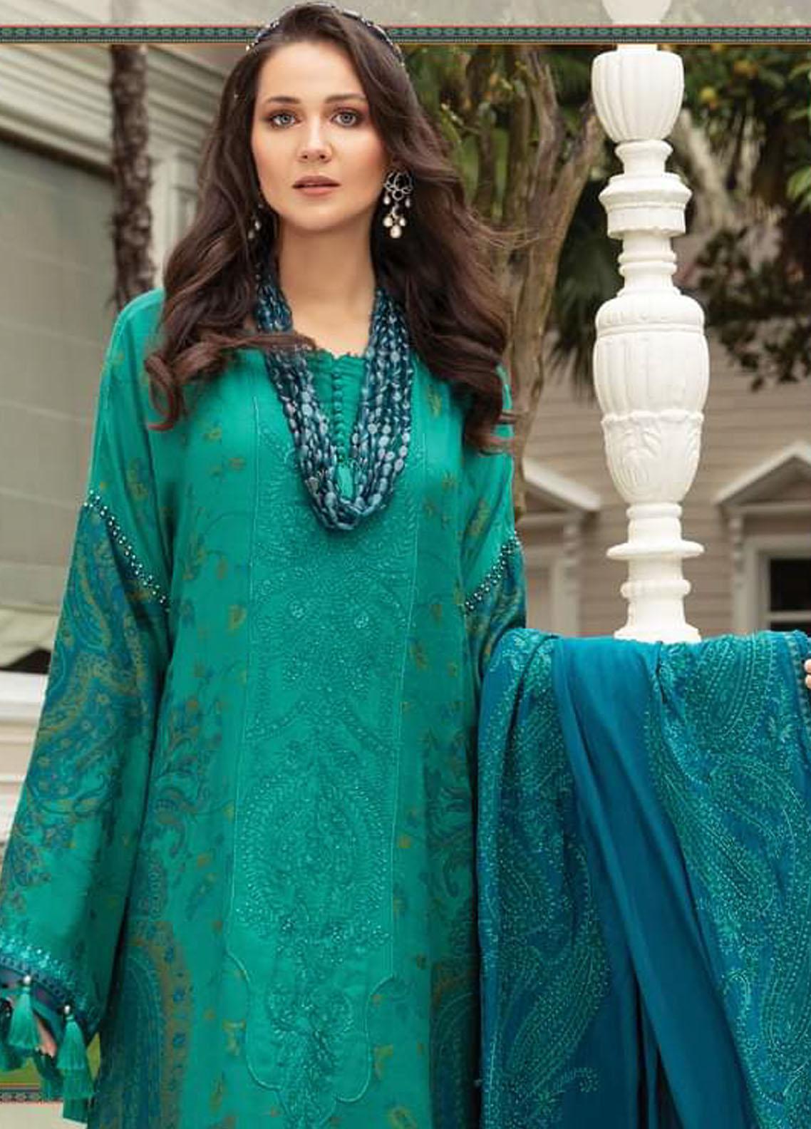 Maria B Embroidered Linen Suits Unstitched 3 Piece