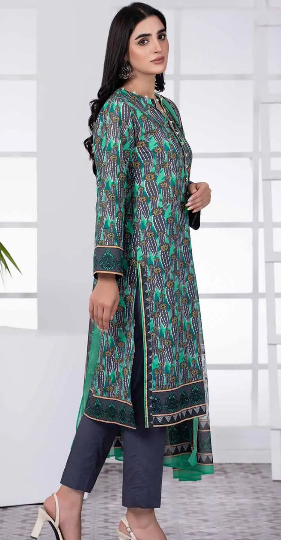 Gul Ahmed 3PC Unstitched Printed Lawn Suit