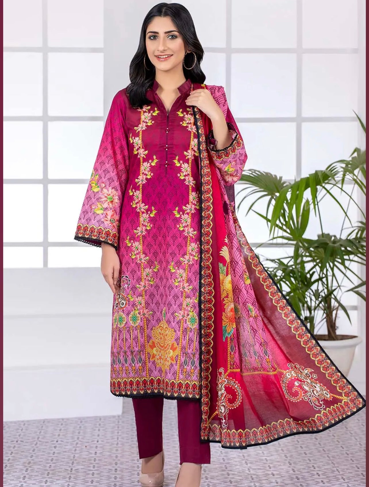 Gul Ahmed 3PC Unstitched Printed Lawn Suit