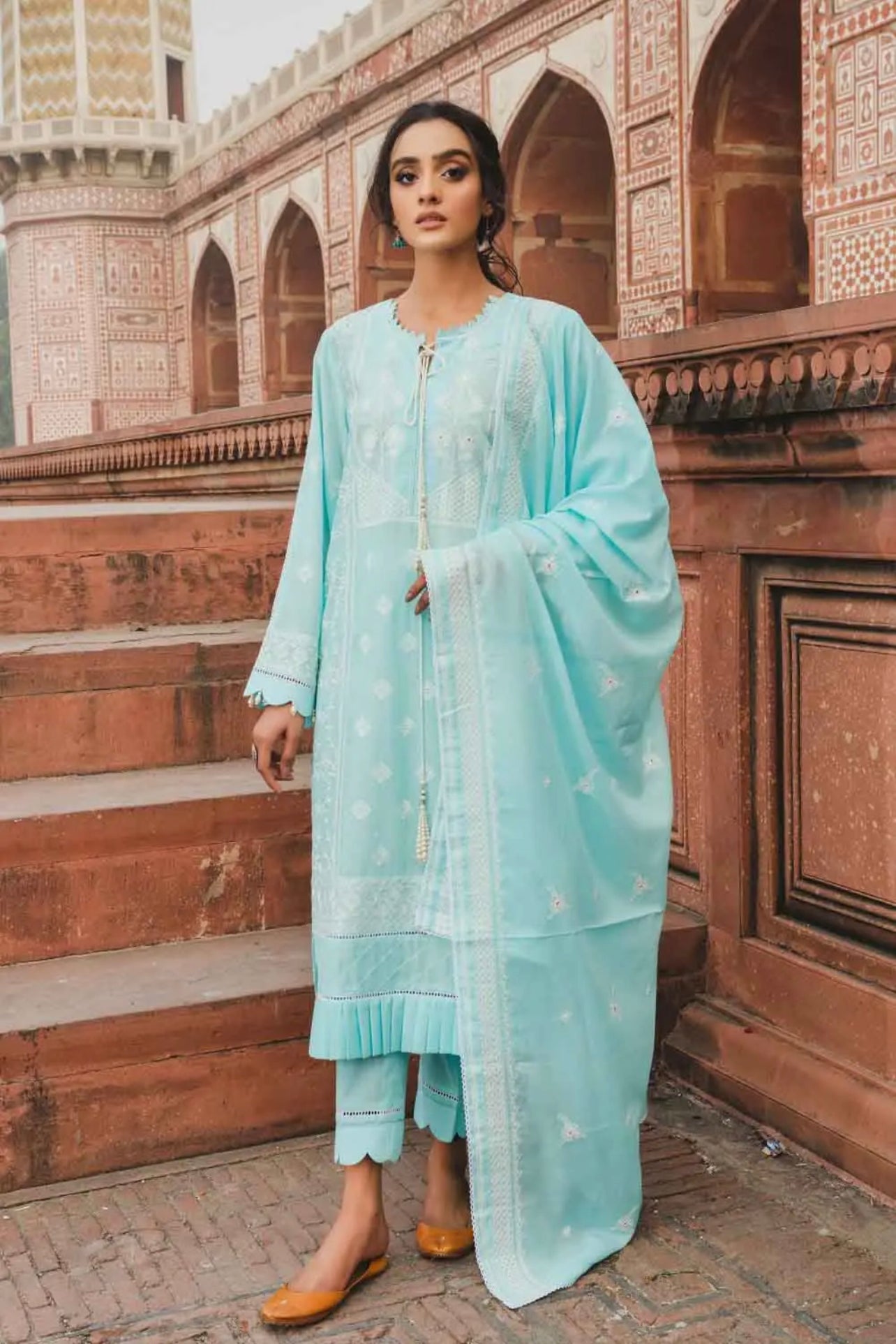 Gul Ahmed 3PC Unstitched Embroidered Luxury Cotton Suit