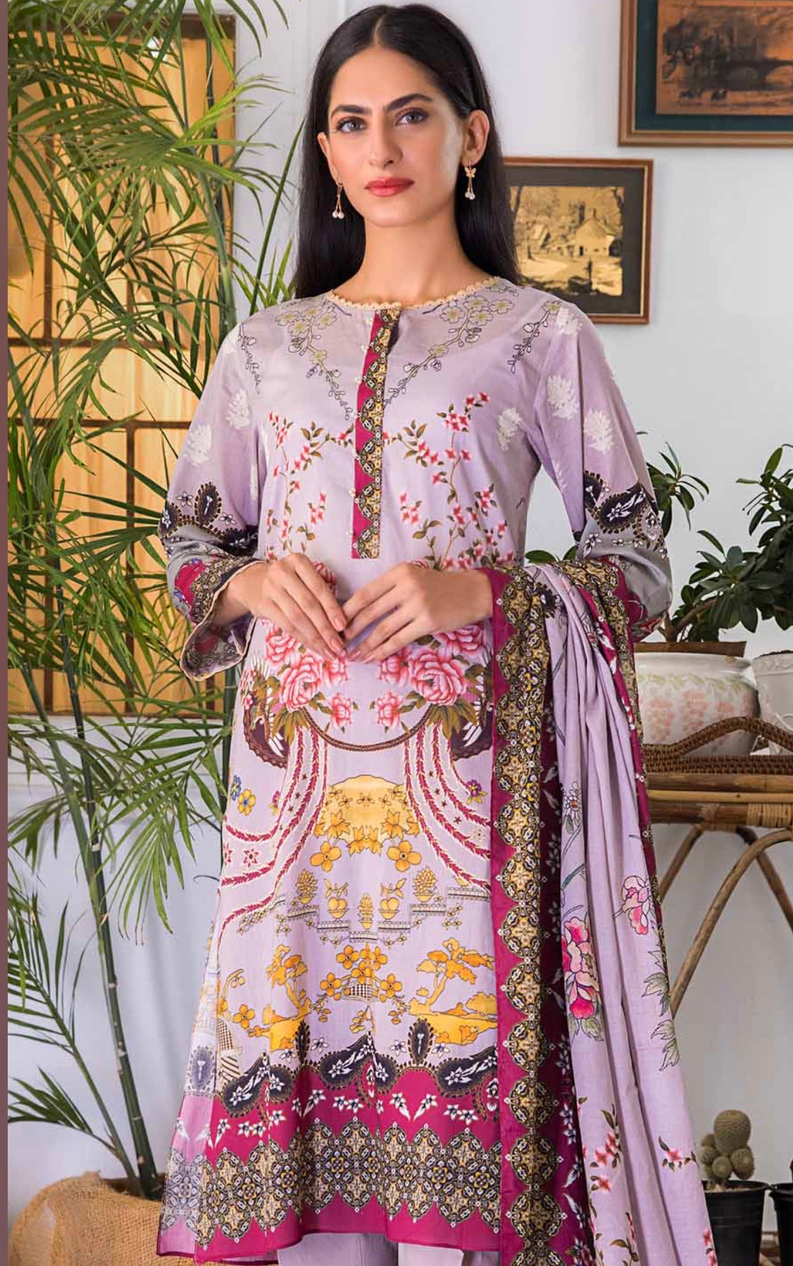 Gul Ahmed 3PC Unstitched Lawn Printed Suit