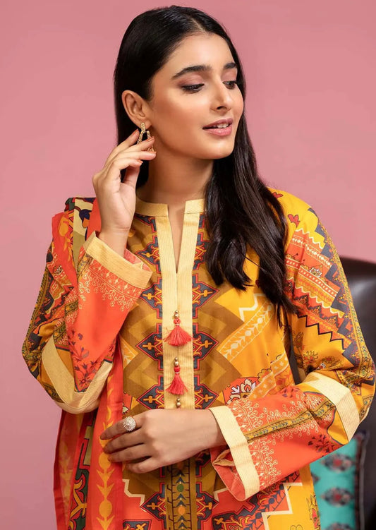 Gul Ahmed 3PC Unstitched Digital Printed Lawn Suit