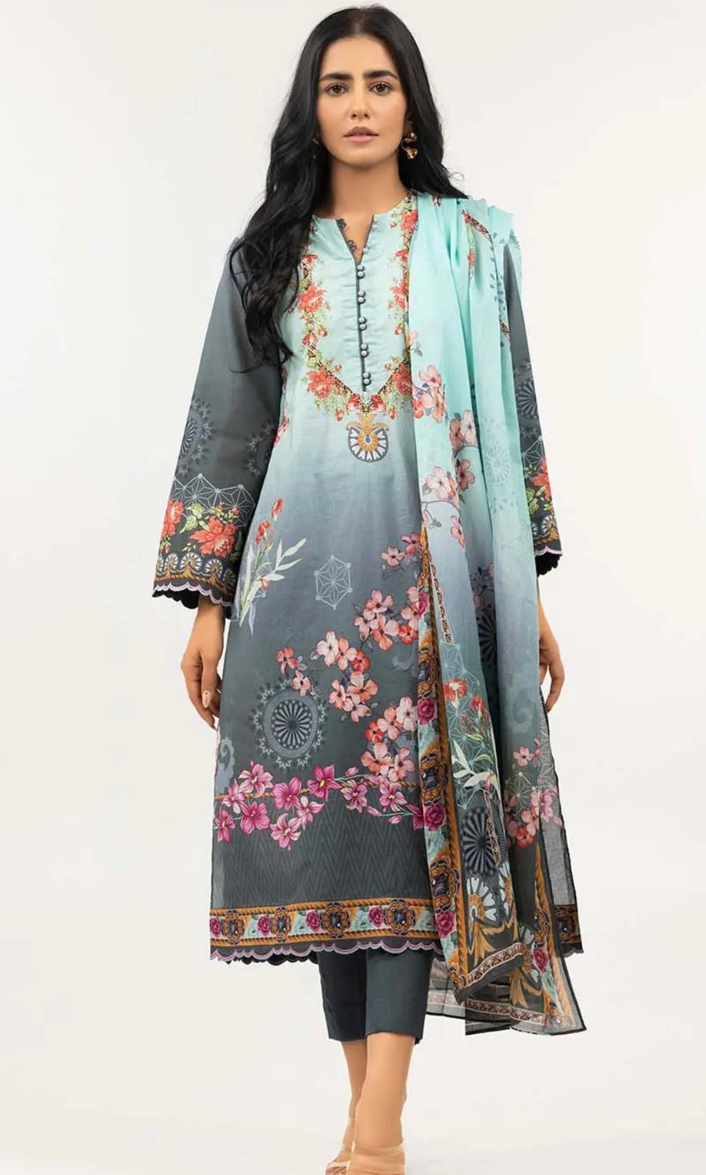 Gul Ahmed 3PC Unstitched Printed Lawn Suit CLP-22057