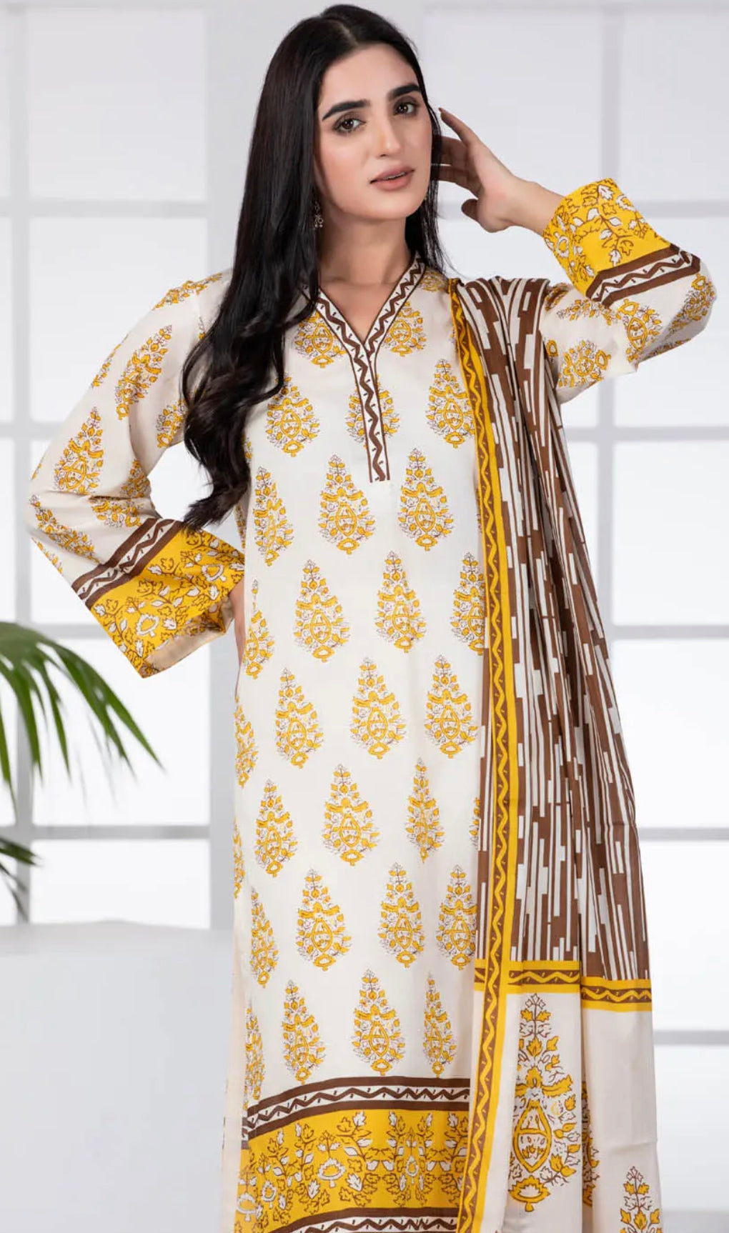 Gul Ahmed 3PC Unstitched Printed Lawn Suit CLP-22051 B