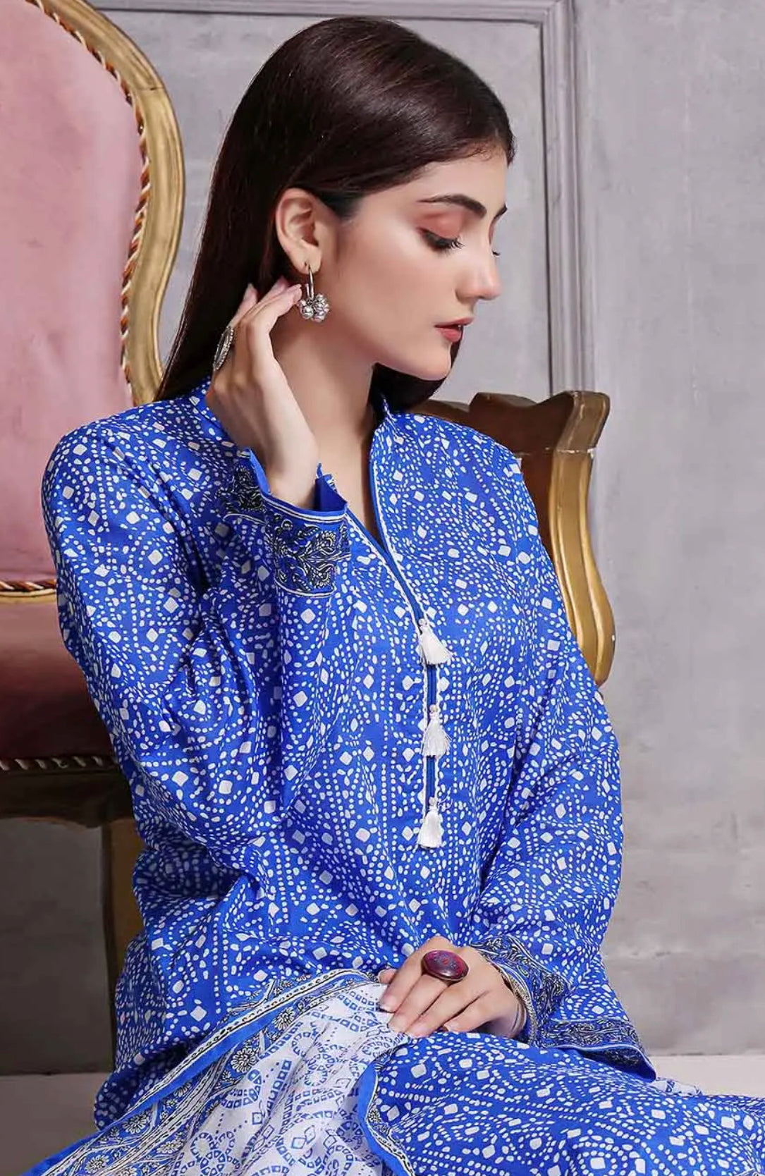 Gul Ahmed 3PC Unstitched Printed Lawn Suit CLP-22172 B