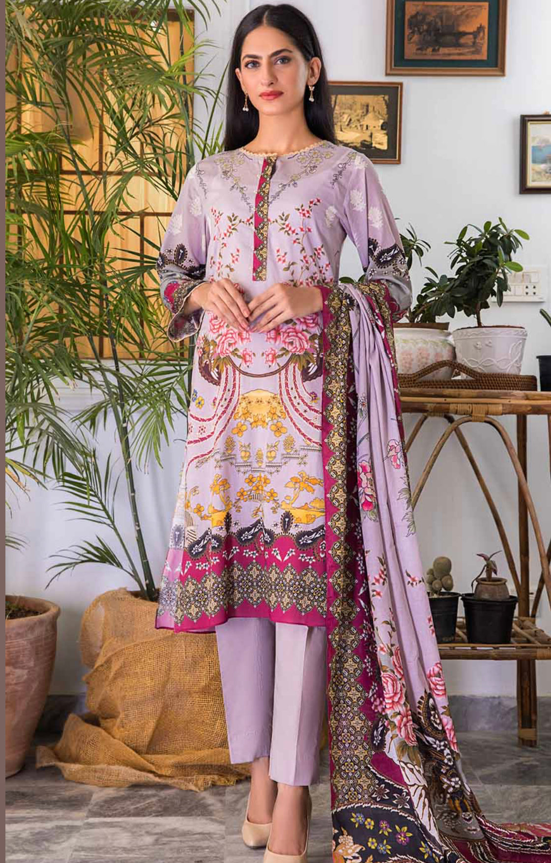 Gul Ahmed 3PC Unstitched Lawn Printed Suit