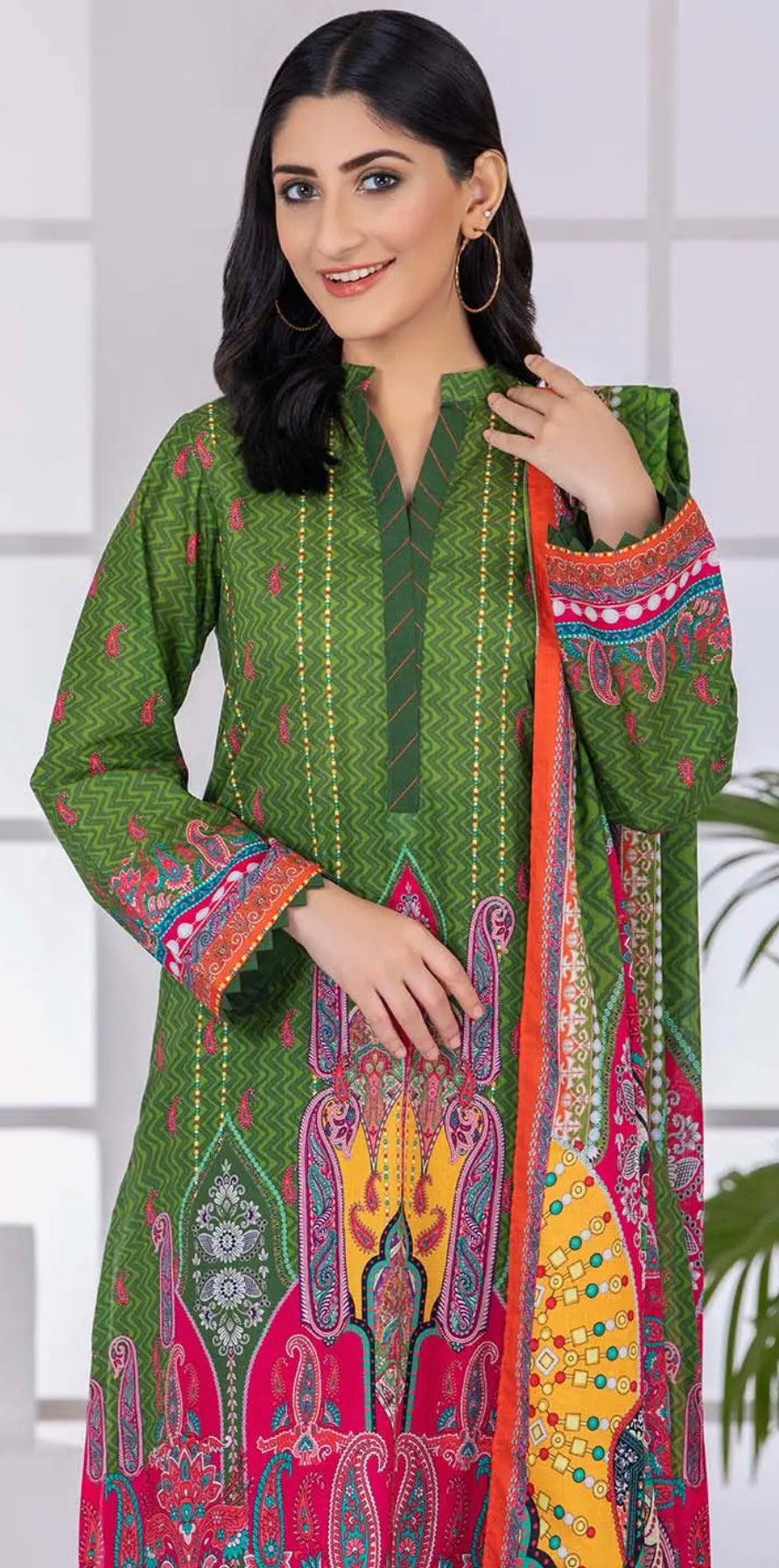 Gul Ahmed 3PC Unstitched Printed Lawn Suit CLP-22081