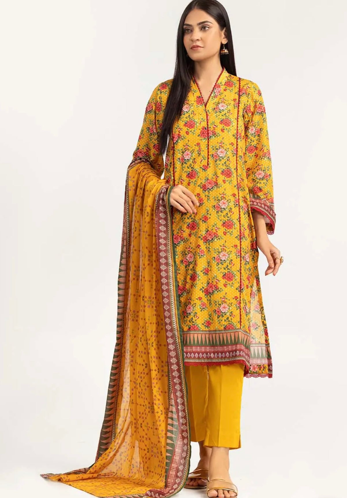 Gul Ahmed 3PC Unstitched Printed Lawn Suit