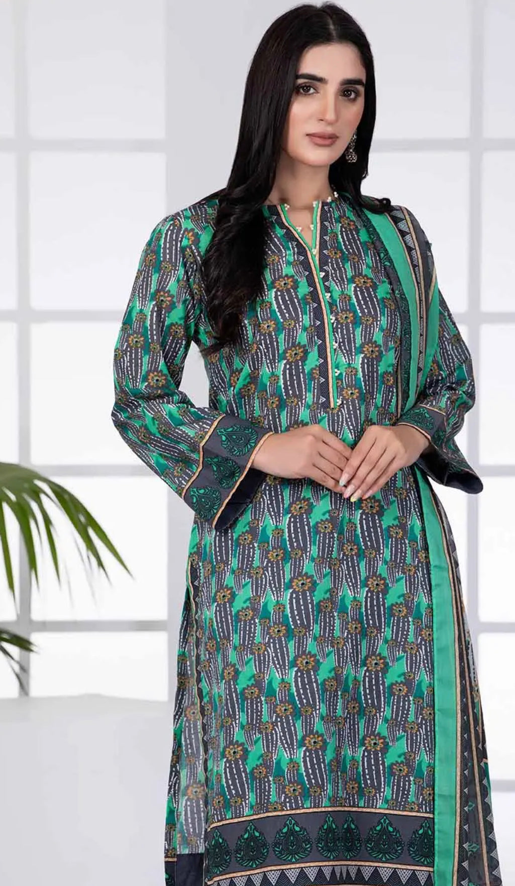 Gul Ahmed 3PC Unstitched Printed Lawn Suit