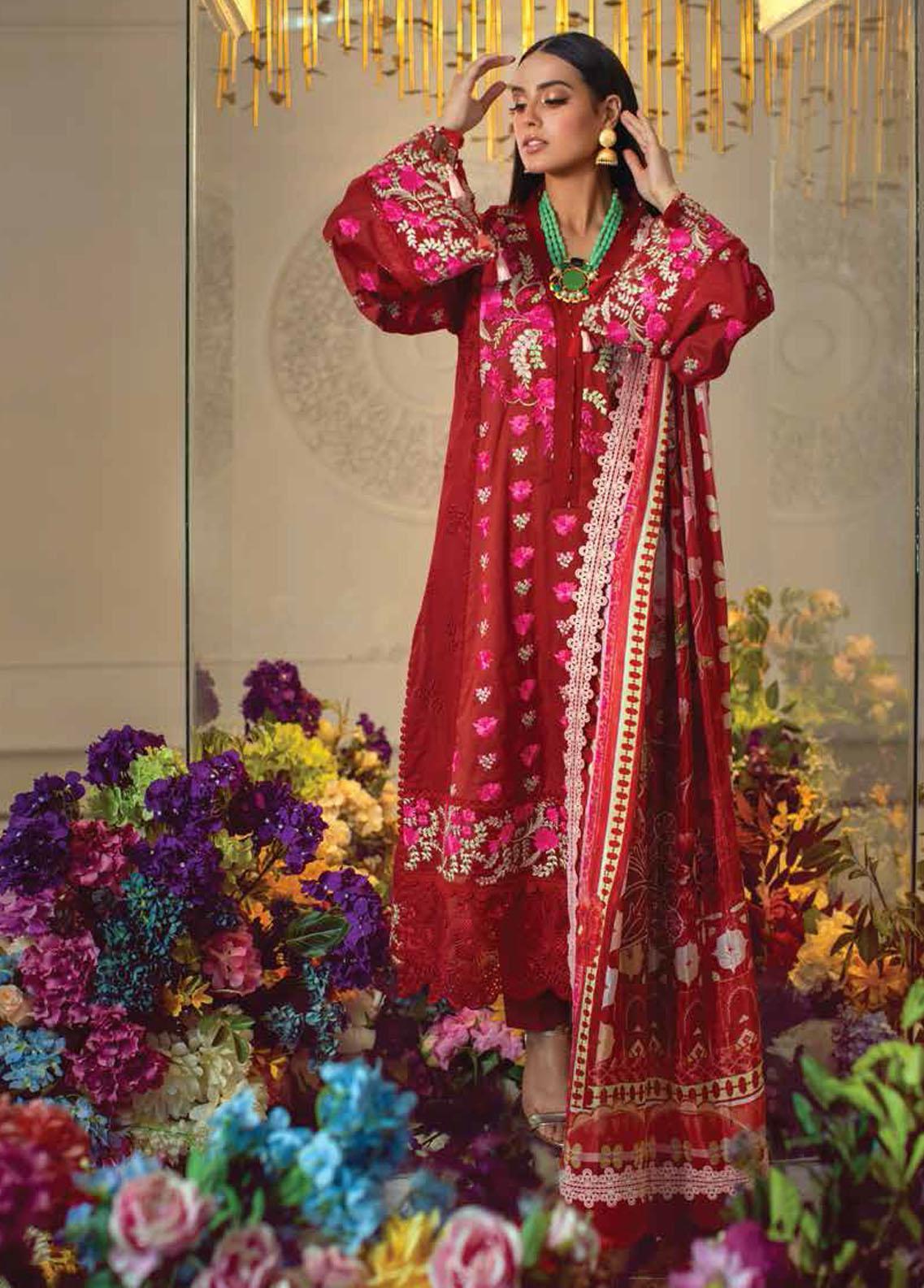 Ansab Jahangir Embroidered Lawn Suits Unstitched 3 Piece