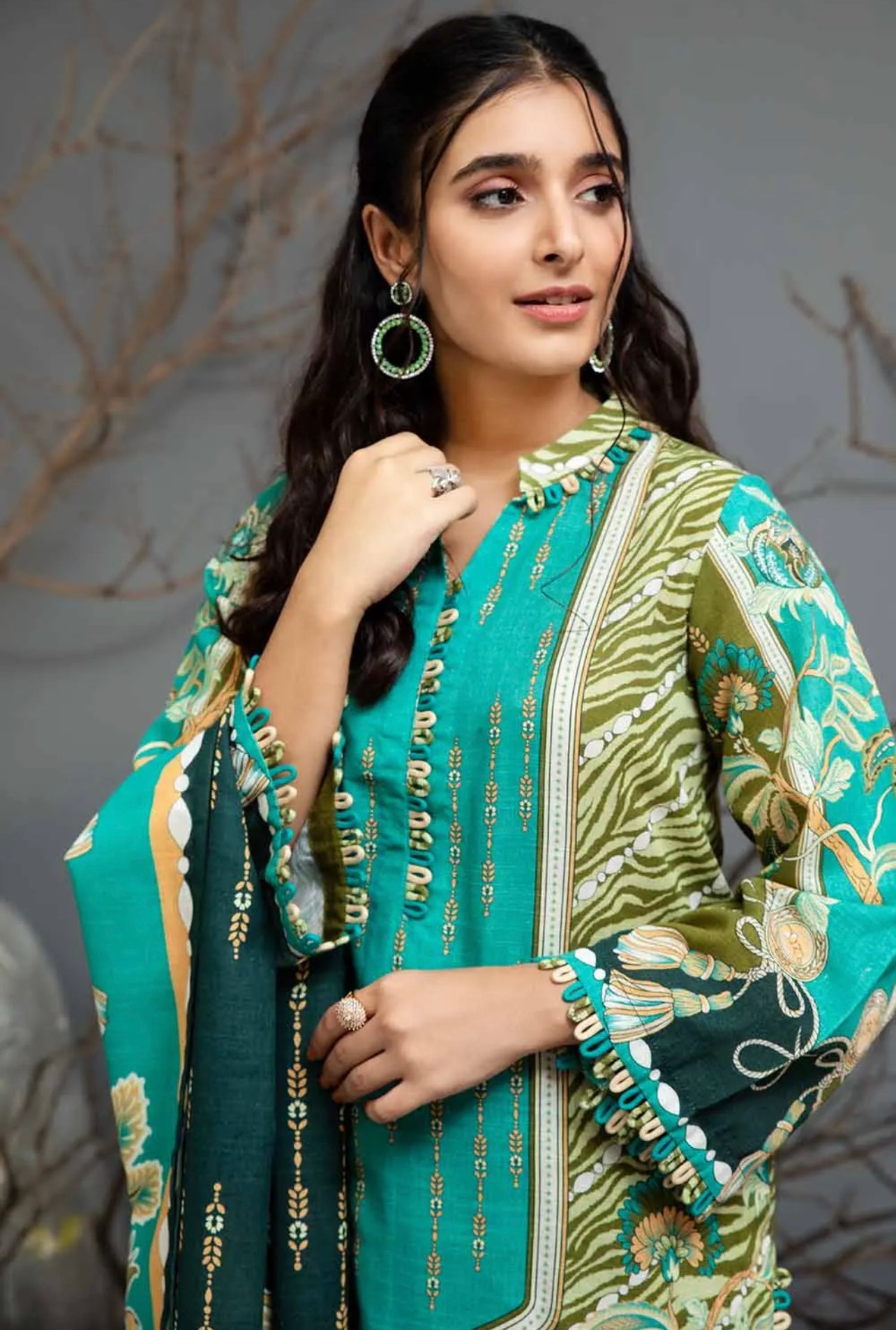 Gul Ahmed 3PC Digital Printed Khaddar Unstitched