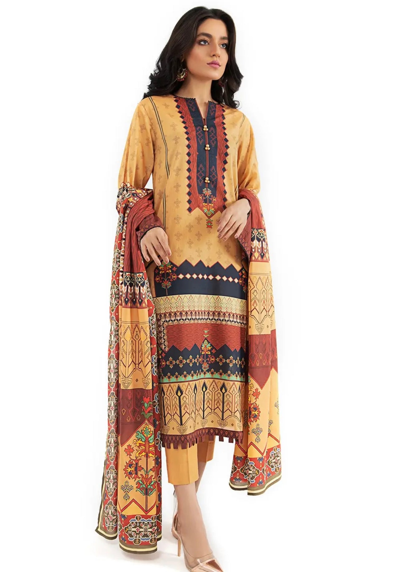 Gul Ahmed 3PC Unstitched Lawn Printed Suit