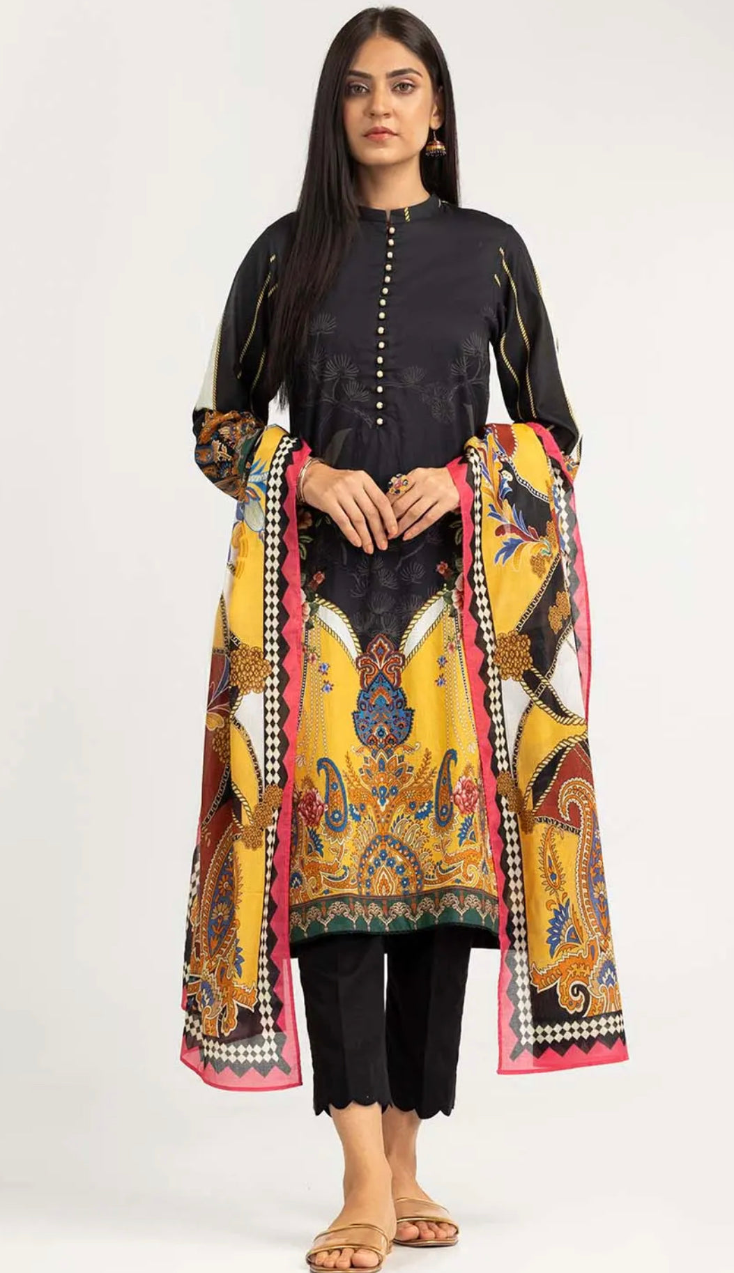 Gul Ahmed 3PC Unstitched Printed Lawn Suit