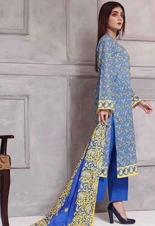 Gul Ahmed 3PC Unstitched Printed Lawn Suit CLP-22268 B