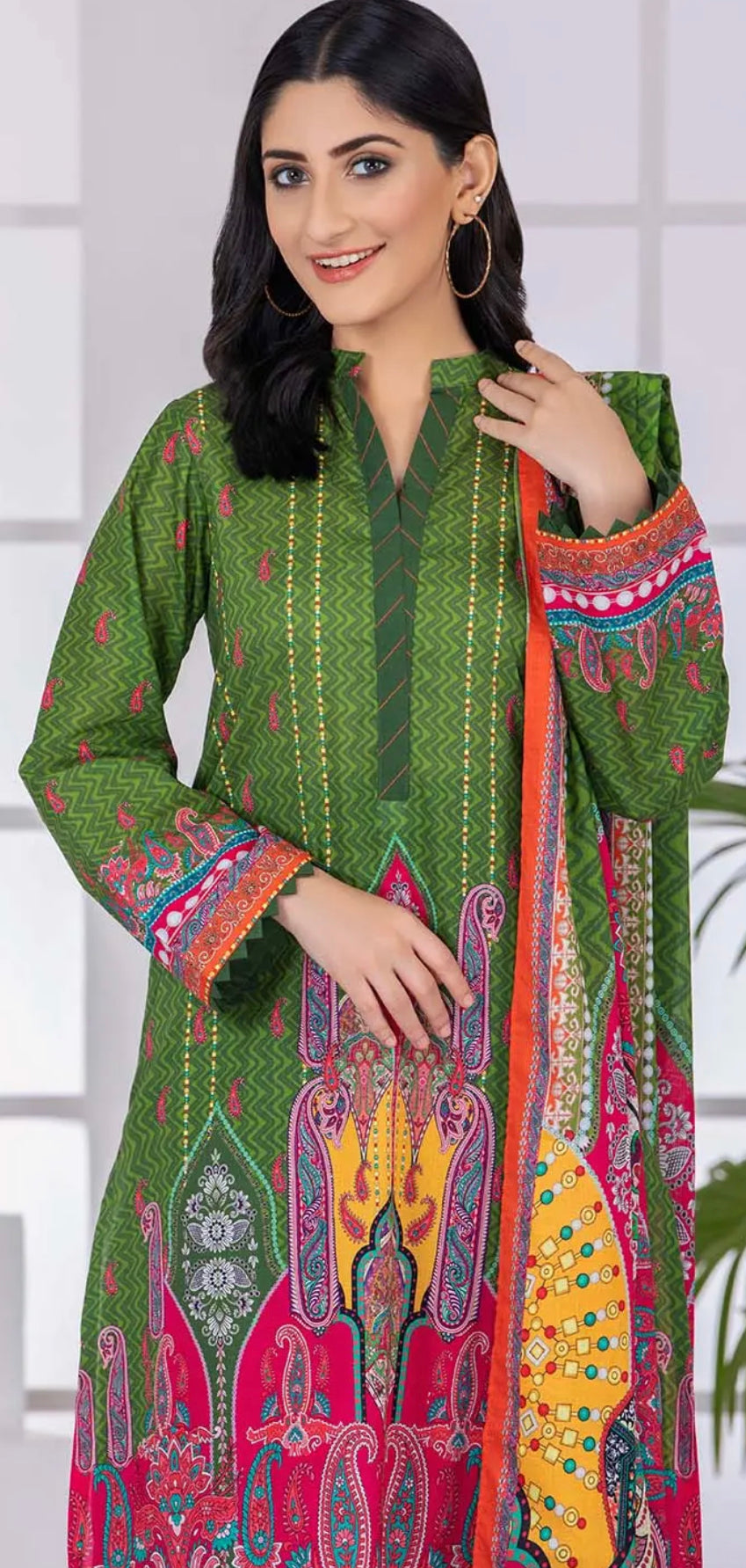 Gul Ahmed 3PC Unstitched Printed Lawn Suit CLP-22081