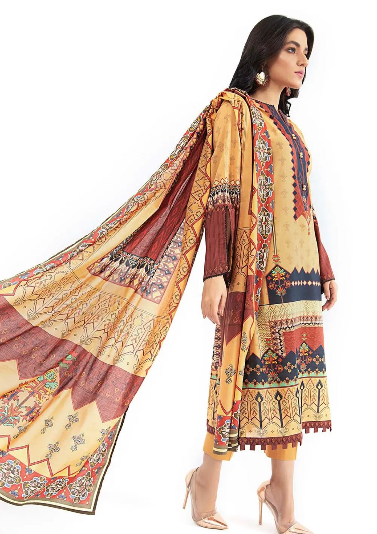 Gul Ahmed 3PC Unstitched Lawn Printed Suit