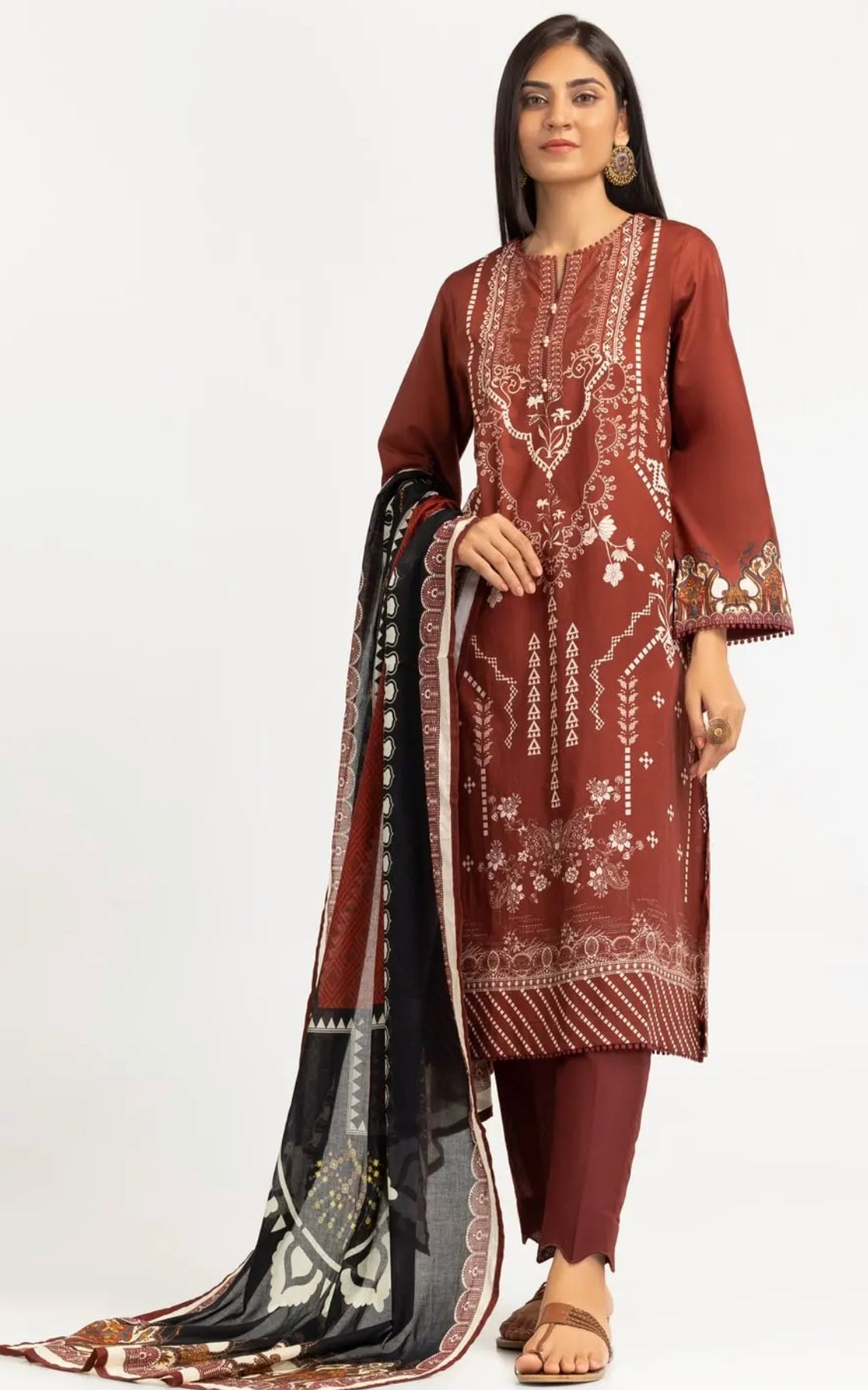 Gul Ahmed 3PC Unstitched Printed Lawn Suit