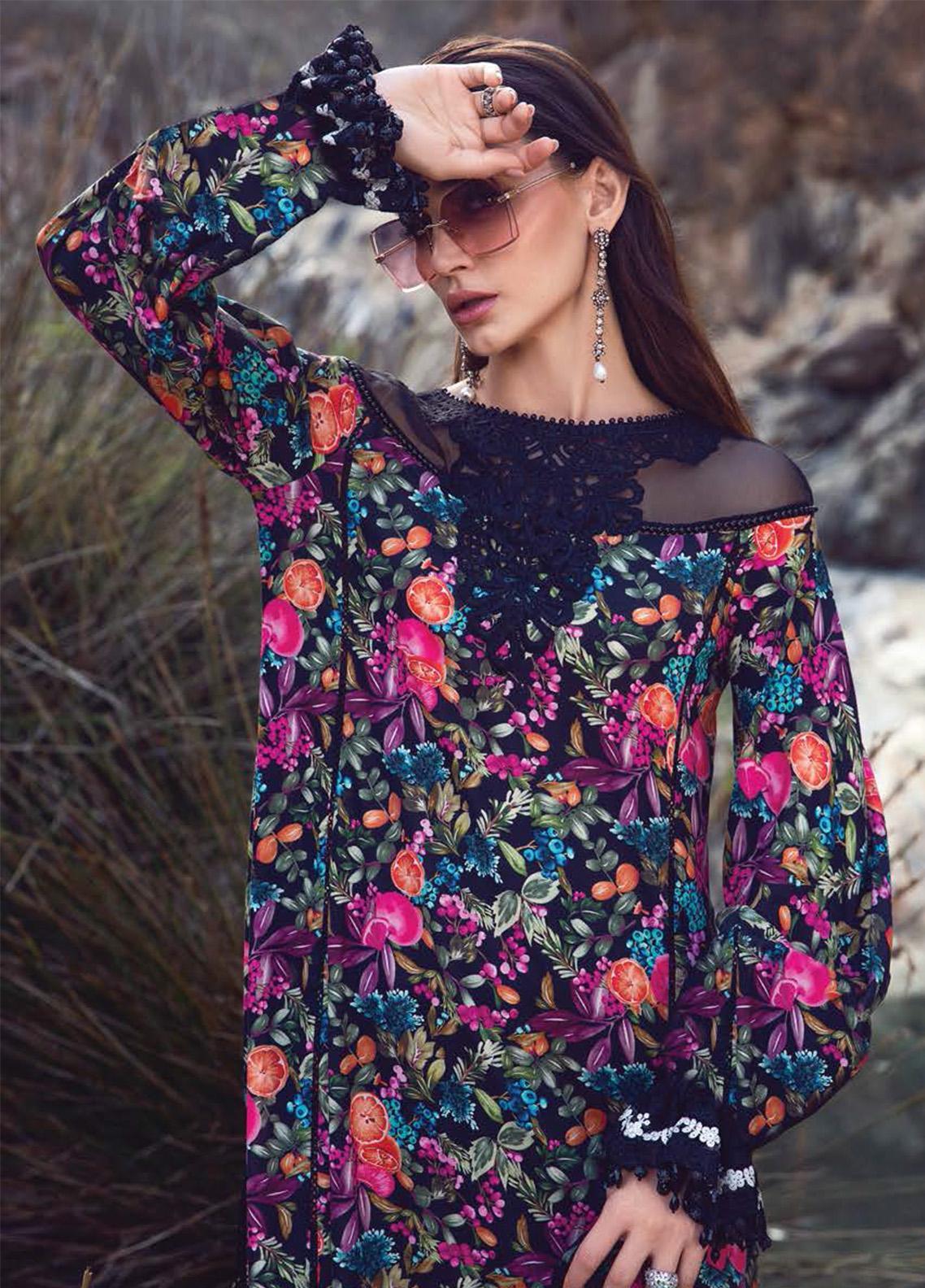 Desert Rose by Maria B Printed Cambric Suits Unstitched 3 Piece MB22DR MPT-1503-B - Winter Collection