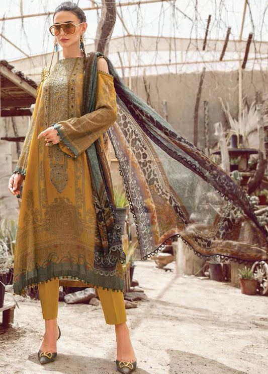 Desert Rose by Maria B Printed Karandi Suits Unstitched 3 Piece MB22DR MPT-1505-B - Winter Collection